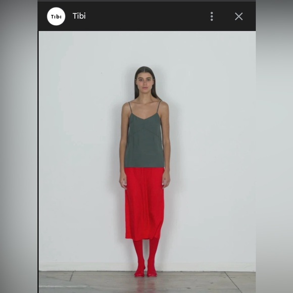 Tibi The Slip Skirt Red - L - Picture 2 of 6